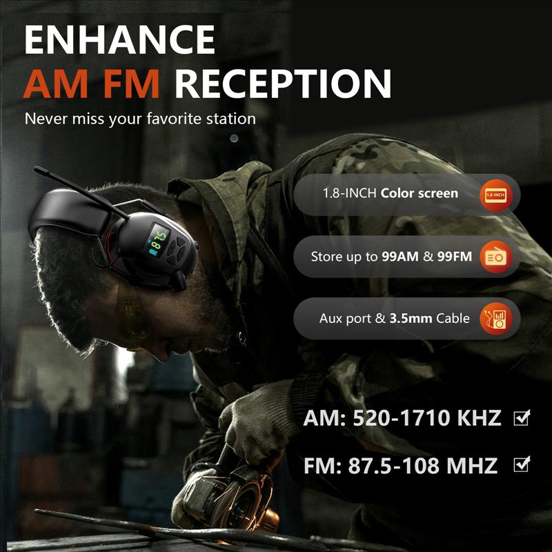 Wireless AM/FM Hearing Protection Earmuffs